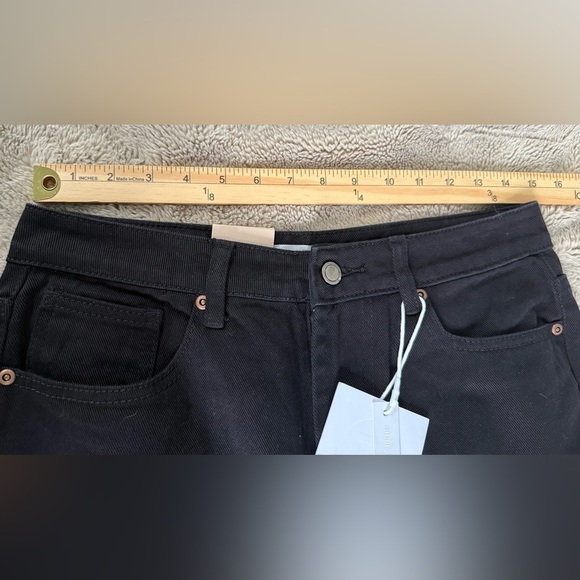 Amaryllis & Tayshia The Manhattan Black denim Jeans Sz 6 Frayed Hem Straight Leg - Picture 15 of 15